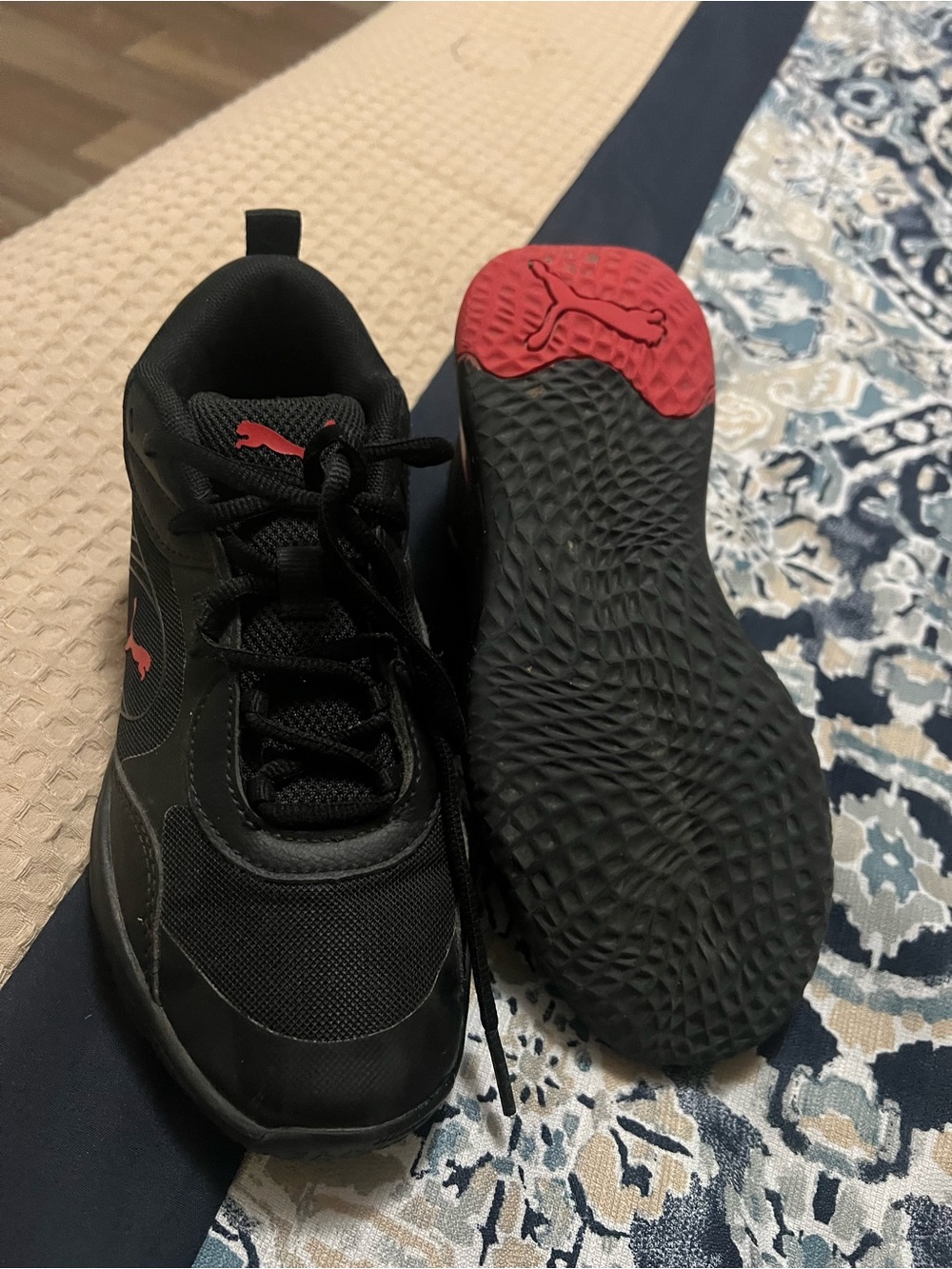 Puma boys Black and Red Athletic Sneakers